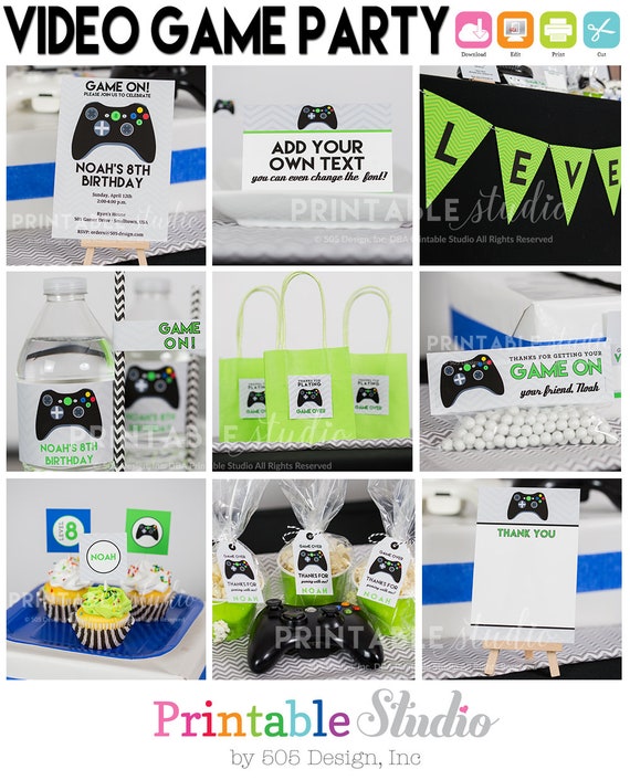 Video Game Birthday Decorations INSTANT Download Video Game