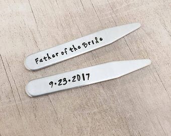 Wedding Gift for Dad - Personalized Collar Stays - Father of the Bride Gift - Gift for Dad from Bride