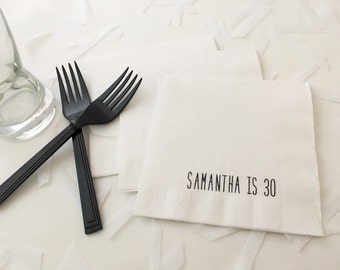 Personalized Paper Napkins - Birthday Napkins - 50th birthday - Dirty Thirty - Cocktail Napkins - Custom Paper Napkins - Personalized Napkin