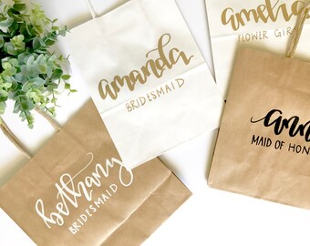 Custom name gift bag- bridesmaid gift, custom bag, calligraphy bag, custom name bag, name gift bag, calligraphy bag, calligraphy gift bag