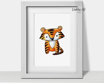 Baby Gift, Wall Art Decor, safari nursery, Wall Decorations, Tiger Print, Nursery Print , safari Animal, Nursery Wall Art