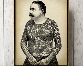 tattooed sailor tattooed man print tattooed men poster tattooed sailor tattooed man print tattooed men poster