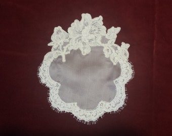 pure silk organza doily French lace inlays