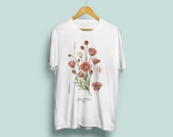 Xeranthemum Annuum Unisex T-Shirt - Botanical Illustration, Botanical Art, Botany Art, Flower Tshirt, Annual Immortelle, S M L XL XXL