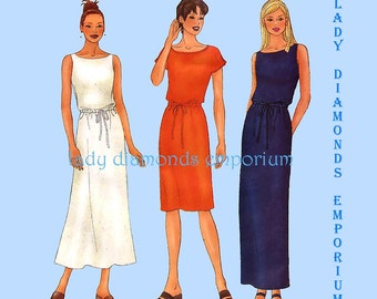 Butterick 6587 Womens 2 Hour Pullover Dress w Slim or Flared Skirt Options Plus Size 18 20 22 Bust 40 42 44 Sewing Pattern Uncut FF