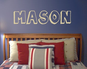 Custom Name Wall Decal, Personalized Name for Nursery, Comic Book Decal, headboard name, boy girl child 5