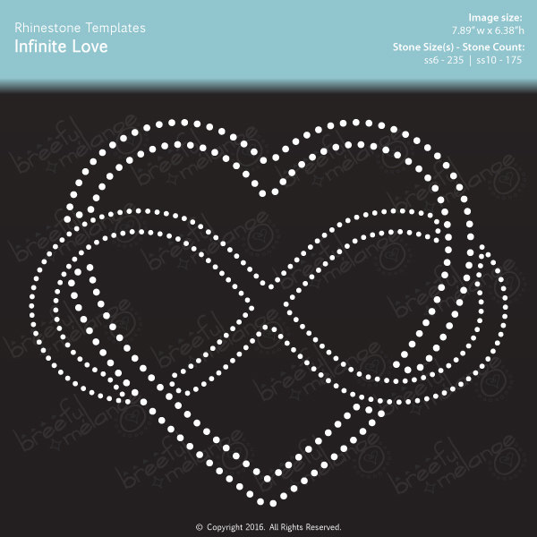 Download Rhinestone Template Infinite Love ss6 and ss10 Stones
