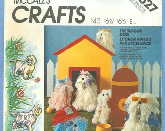 1986 The Shaggy Dog Sheepdog in Two Sizes 13" and 16" Tall Uncut Factory Fold - Vintage McCall's Crafts Sewing Pattern 2627