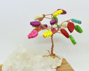 Wire tree sculpture, gift Mother's Day, beaded tree, wire wrap tree, miniature tree, wire tree of life, gift for her, tree of life miniature