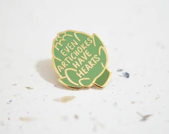 Artichoke Enamel Pin (1.25" Tall) // Hard Enamel - Enamel Pin - Pin - Lapel Pin - Flair - Brooch - Collar Pin - By Justine Gilbuena