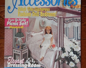 Fashion Doll Accessories Magazine Plastic Canvas Pattern For 11 1/2" Dolls/ Bedroom Suite, Dressing Room, Picnic Time & Beach/ Slight Order