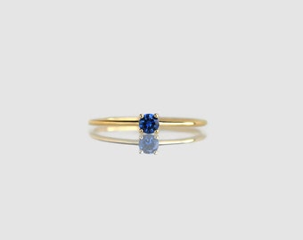 blue sapphire ring, promise ring, promise ring for her, wife gift ring, sapphire ring, gold sapphire ring, simple gold ring, thin gold ring