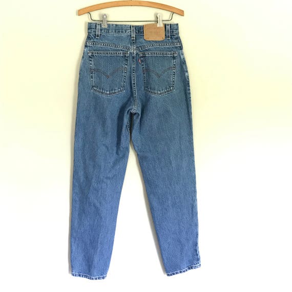 80s Jeans Levis Tapered Leg High Waist Blue Jeans Cotton