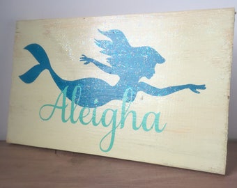 Wooden Mermaid Wall Decor mermaid sign | etsy Wooden Mermaid Wall Decor mermaid sign | etsy