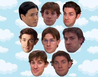 Jim Halpert Expressions Sticker Pack 8 ct 2 x 1.5" - The Office Tv - Office Jim - Office Tv Show - Jim Halpert - The Office Tv Gift