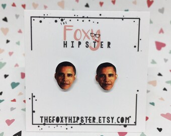 Barack Obama Stud Earrings