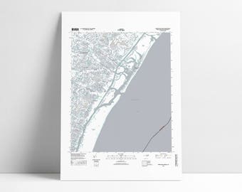 Wrightsville Beach NC Map, Wrightsville Beach NC, Wrightsville Beach, City Map Artwork, Vintage Map Print, Beach House Decor, Wrightsville