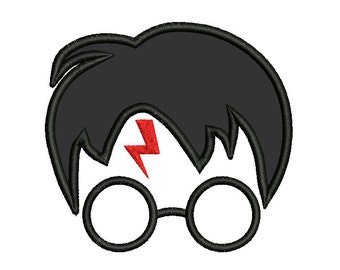 Harry Potter Applique Machine Embroidery Design, Instant Download, Harry Potter Face Machine Embroidery Design no: SA534-1