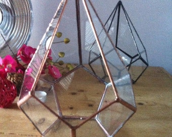 Geometric glass terrarium, small teardrop terrarium, wedding decoration, patio decor, indoor garden, urban glass planter