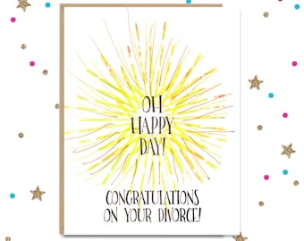 Divorce Card, Funny Greeting Card, Newly Divorced, Congratulations card, Handmade Greeting, Sorry Cards, Celebration, FourLetterWordCards