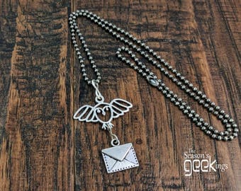 HP Necklace | Harry Potter Jewelry | Owl post | HP Jewelry gift | Harry Potter Necklace | Hedwig Necklace | Hogwarts letter jewelry |