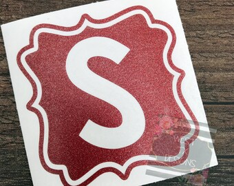 Glitter Monogram | Personalized Decal | Glitter Decal | Yeti Decal | Yeti Tumbler Decal | Glitter Sticker | Custom Decal