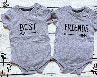 Best Friends, Twin Baby Onesies, Twin Baby Shower Gift, Twin Baby Boy Gift, Twin Infant Clothing, Twin Cute Baby Gift, Twin Onesies, Friends