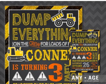 Printable CONSTRUCTION INVITATION - Construction BIRTHDAY Invitation - Dump Truck Invitation - Construction - Little Worker Invite