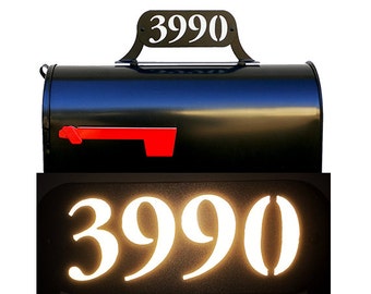 Mailbox Topper with Reflective Numbers - Different Size Options
