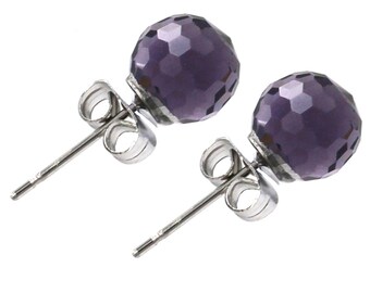 Single crystal ball earrings
