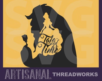 Beauty and the Beast Minimalist Disney SVG files for cutting