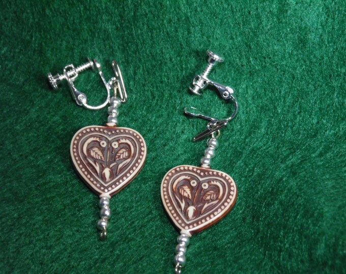 Stone Heart Earrings