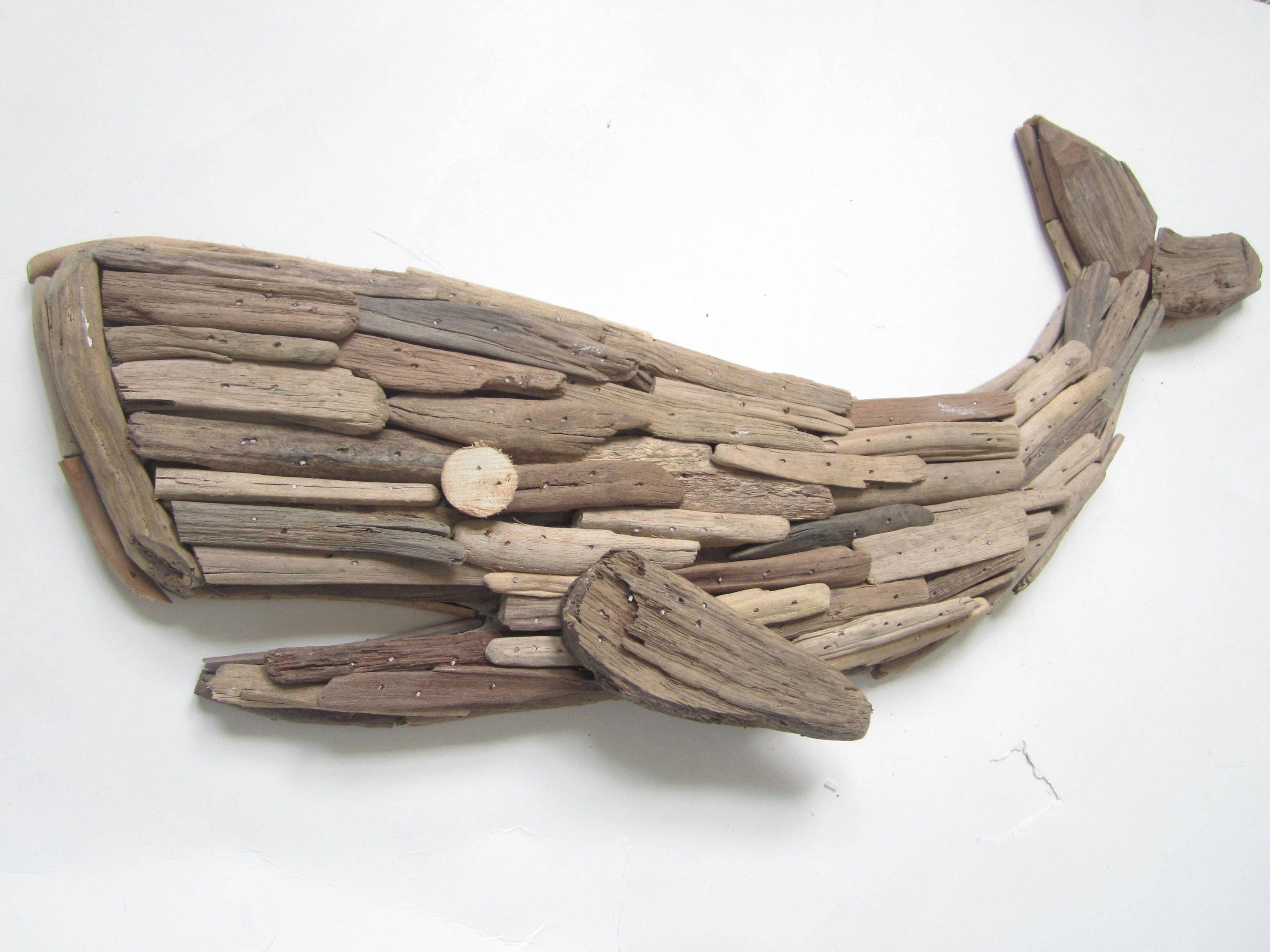Handmade Driftwood Whale Wall Decor-Wooden Whale