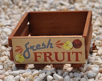Wooden Crate for Miniature Garden, Fairy Garden, Color: Fruit