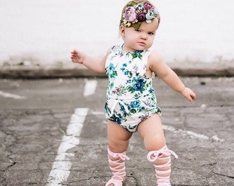 Baby girl romper / Floral baby romper / Toddler girl romper / Girls romper / Boho baby girl clothes / Summer baby girl clothes /Girls outfit