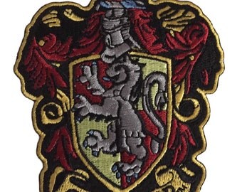 Harry Potter Gryffindor School Crest 4 1/2 Inch Tall Embroidered Iron On Patch Costume Accessory
