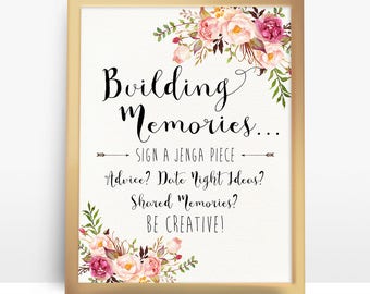 Jenga Guest Book Sign, Wedding Jenga, Jenga Sign, Jenga Guest Book, Jenga Wedding, guest book alternative, Building memories Sign, - PF-18
