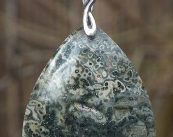 Ocean jasper with sterling silver bail