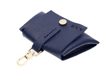 Personalised Womens elegant cowhide leather coin purse keyring in 10 colours,Hand-stitched leather coin purse,FREE Personalisation &Delivery