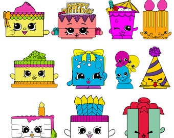 Shopkins SVG Birthday Party Shopkins Clipart DXF Printable Shopkins Cut File Vector Cricut Silhouette Cameo