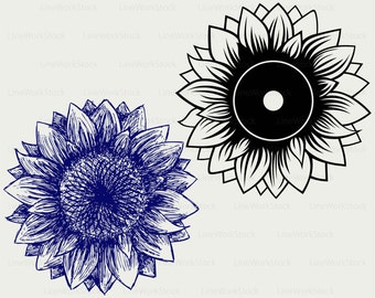 Sunflower svg,sunflower clipart,tulips svg,sunflower silhouette,sunflower cricut cut files,clip art,digital download designs,svg,dxf
