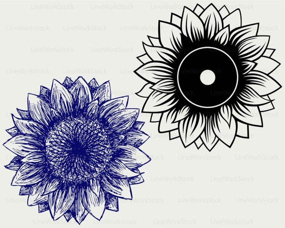 Free Free 118 Silhouette Sunflower Svg Black And White SVG PNG EPS DXF File