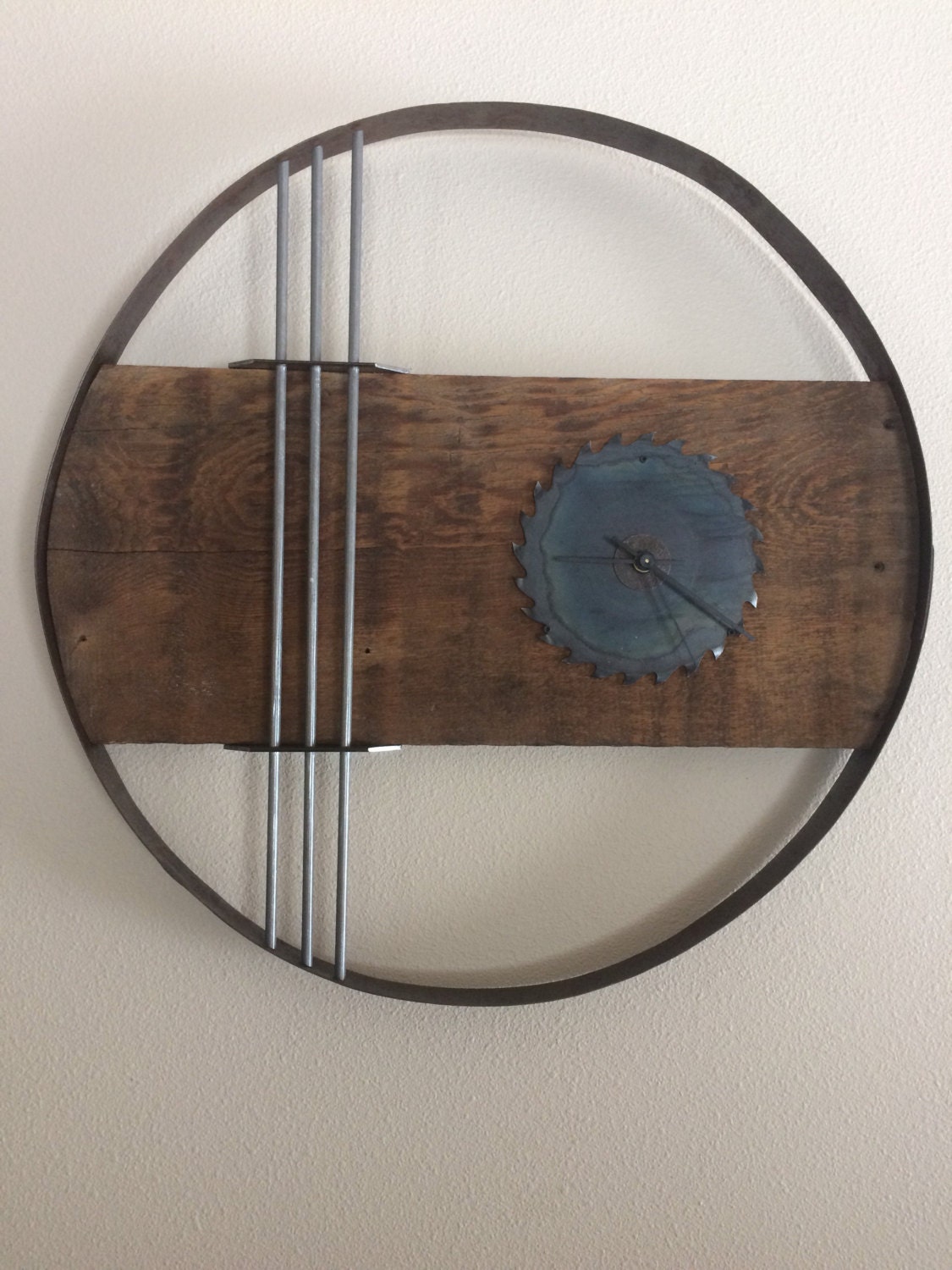 wine barrel ring clock