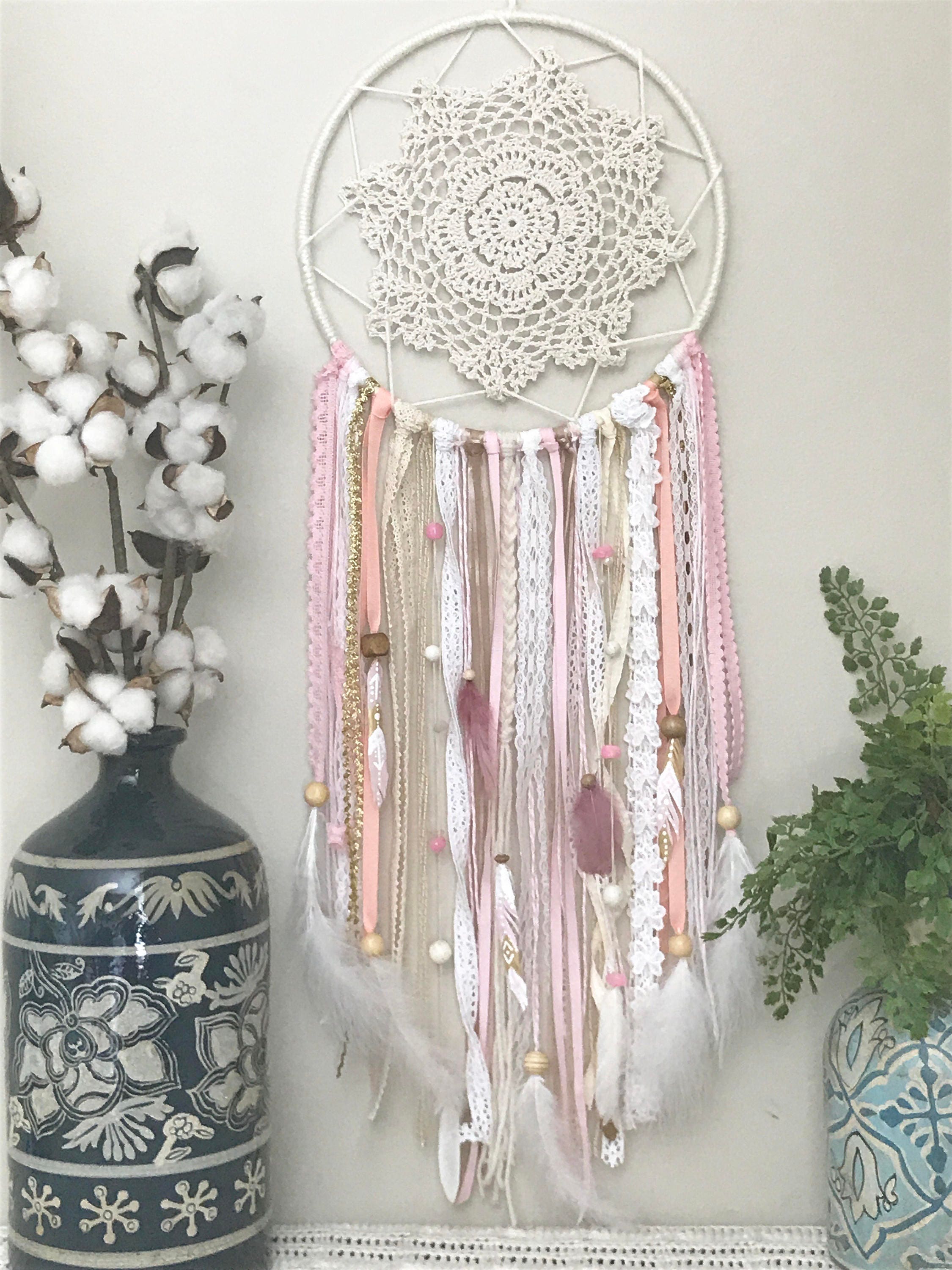 Pink and Gold Dream Catcher Pink Dreamcatcher Pink and Gold