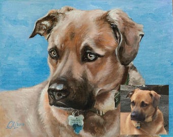 Custom pet portrait painting from photo Pet paintings Pet memorial Dog portrait custom Original oil painting canvas art Pet birthday gift
