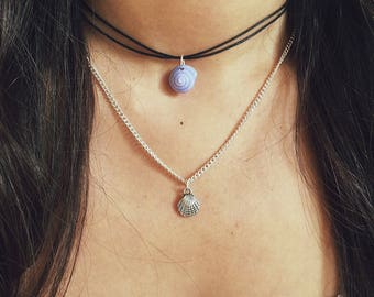 Shell Choker / Shell Necklace, Sea Shell Choker, Sea Shell Necklace, Silver Shell Necklace, Silver Shell Choker, Beach Choker, Layering