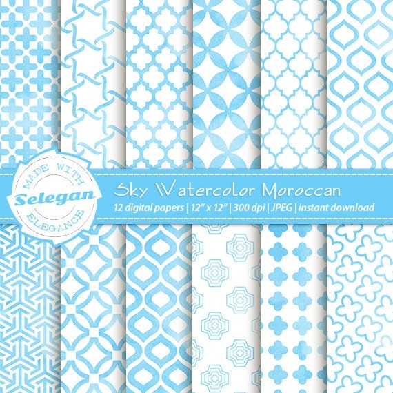 water colour print sky watercolor moroccan watercolour scrapbook pages digital water color paper watercolor pattern background printable from selegan on - Colored Paper Printable water colour print sky watercolor moroccan watercolour scrapbook pages digital water color paper watercolor pattern background printable from selegan on - Colored Paper Printable