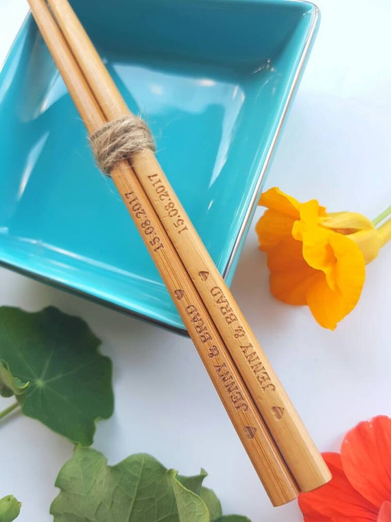 Personalised Engraved Chopsticks by Just4YouGiftsAus on Etsy