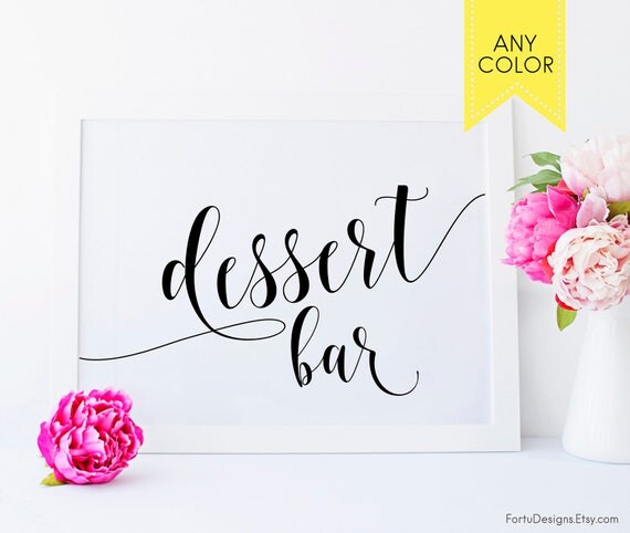 Dessert bar sign Wedding printable Black table decor Reception