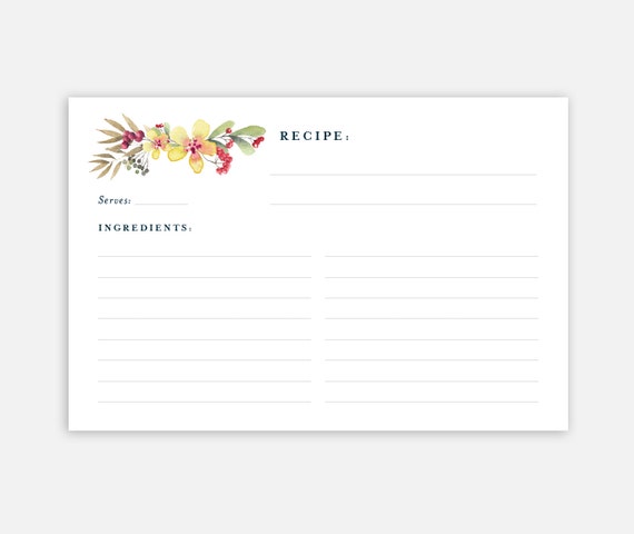 4x6 recipe card template